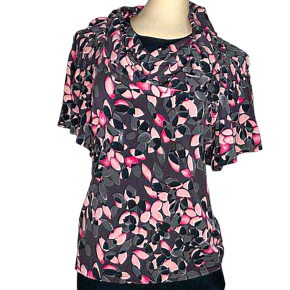 Nine West blouse women’s size small bell short sleeve short dress top stretchy - Picture 8 of 9
